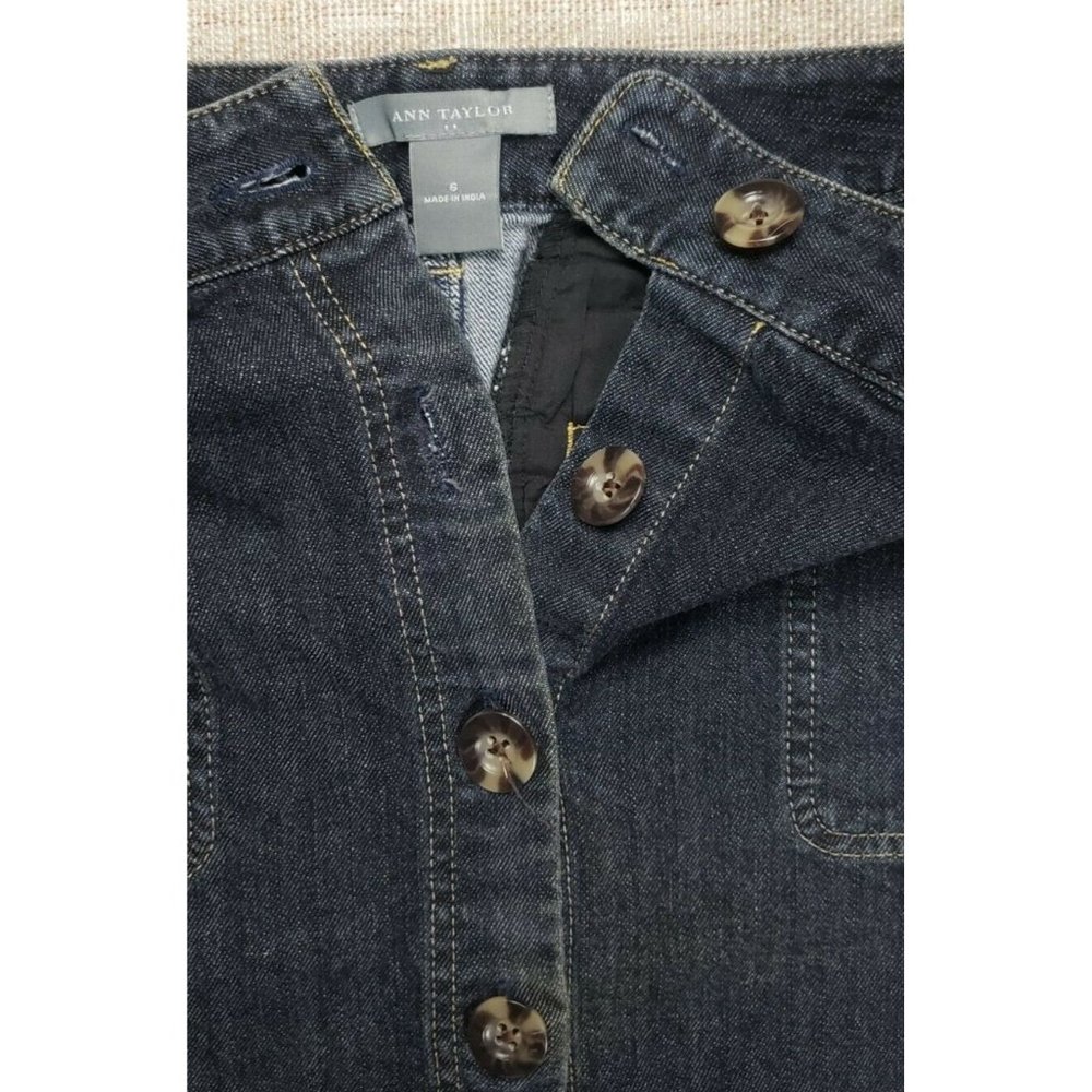 Ann Taylor Denim Button front Mini Skirt 16" waist